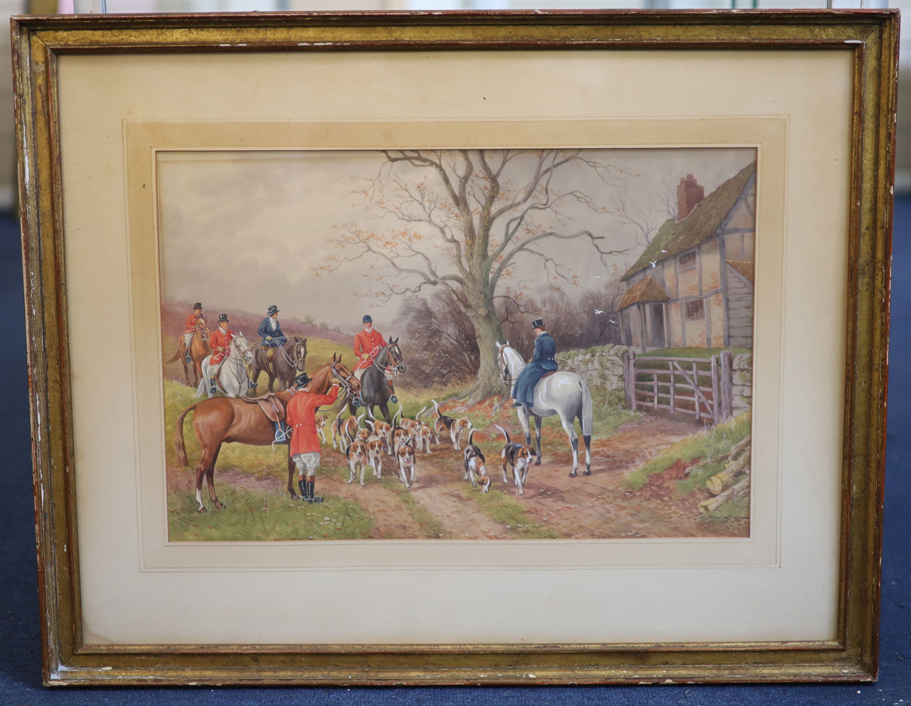 William Murray (1843-1897) Hunting scenes 11.5 x 17.25in.
